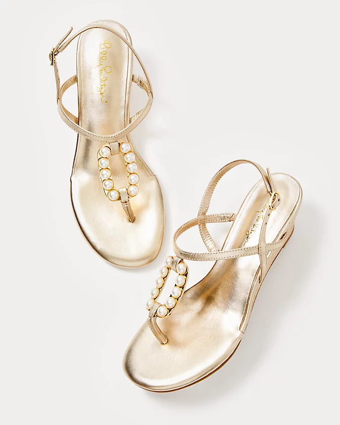 Good As Gold Pearl Wedge - Gold Metallic