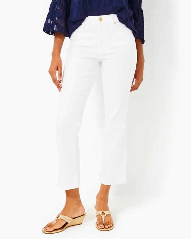 27" Annet High Rise Crop Flare Jean - Resort White