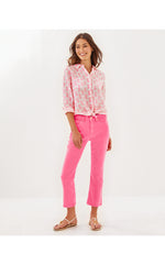 27" Annet High Rise Crop Flare Jean - Rousseau Pink