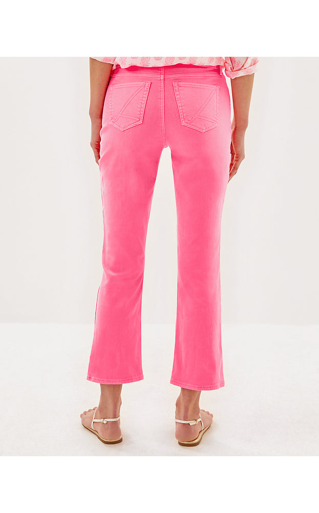 27" Annet High Rise Crop Flare Jean - Rousseau Pink