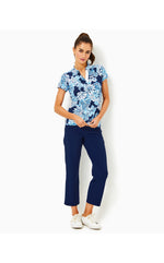 UPF 50+ Luxletic Frida Polo Top - Low Tide Navy - Bouquet All Day