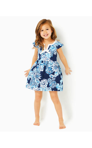 Girls Louise Dress - Low Tide Navy - Bouquet All Day