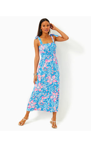 Kailua Smocked Maxi Dress - Multi - Bahamian Rhapsody