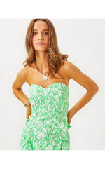 Kylo Strapless Bustier Top - Fauna Green- Tulip To Tango