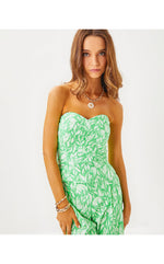 Kylo Strapless Bustier Top - Fauna Green- Tulip To Tango