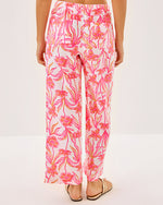 27" Brawley Linen Crop Pant - Resort White Lovely Long Stems