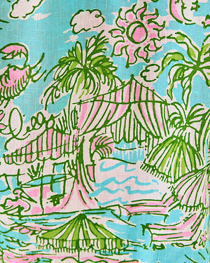 3" Elodey Linen Short - Fresh Water Blue Sunbathers Bliss