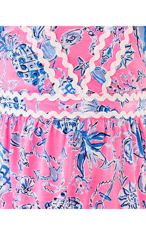 Girls Mini Pollie Midi Dress - Rousseau Pink Barefoot Beachcombers