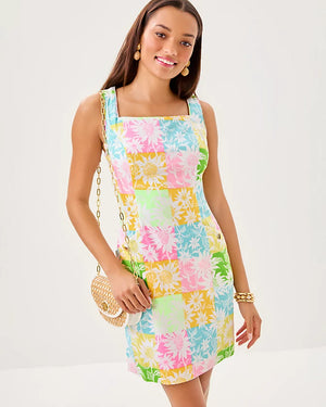 The Lilly Shift Dress - Multi Via Sunny Sunflowers