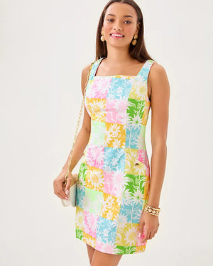 The Lilly Shift Dress - Multi Via Sunny Sunflowers