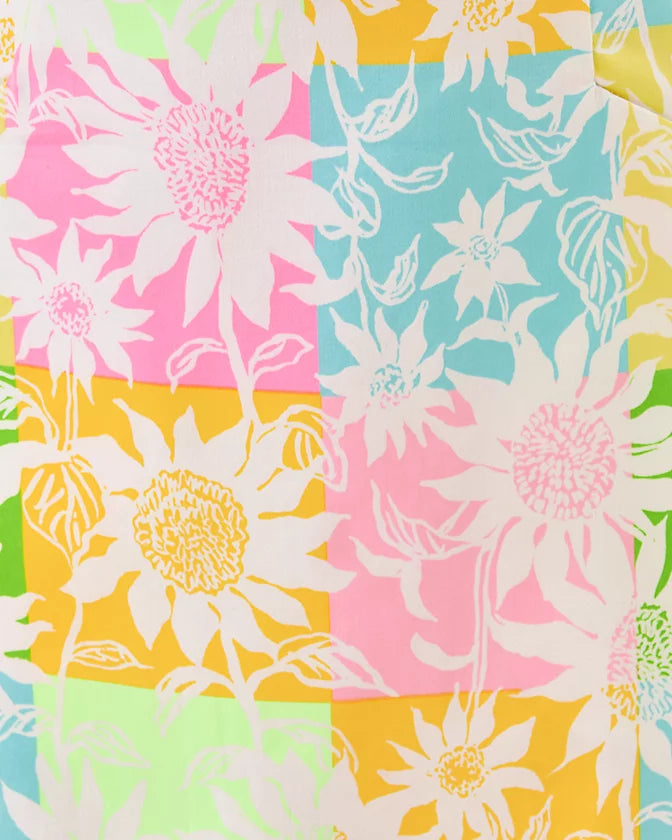 The Lilly Shift Dress - Multi Via Sunny Sunflowers