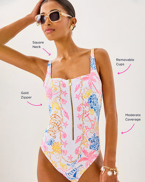 Emil One-Piece Swimsuit - Multi Barefoot Beachcomber Engineered One Piece