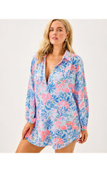 Kique Long Sleeve Cover-Up - Multi Elephant Splash