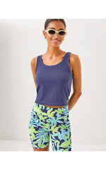 UPF 50+ Luxletic Ari Reversible Active Tank - Sapphire Pool Tropical Tango