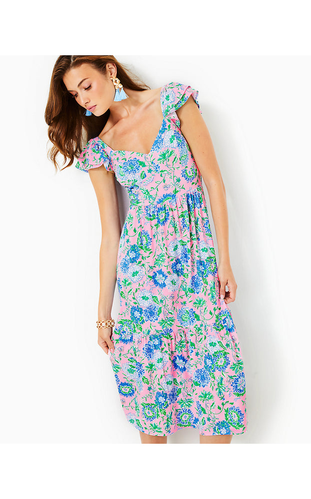 Bayleigh Midi Dress - Conch Shell Pink - Rumor Has It