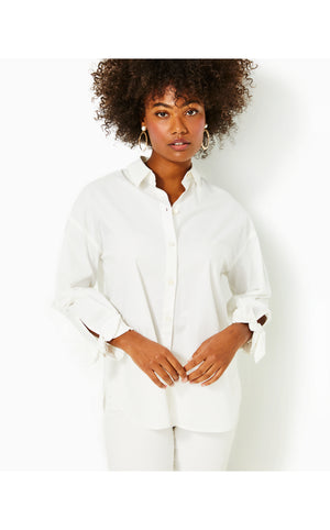 Lesia Relaxed Button Down Shirt - Resort White