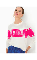 Kelsa Sweater - Passion Fruit Pink - Palm Beach FL Jacquard