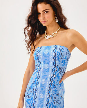 Noa Strapless Maxi Dress Jacaranda Blue Knotty And Nice Engineered