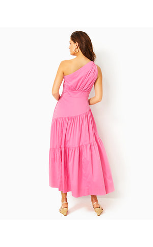 Lucilyn One-Shoulder Maxi Dress - Confetti Pink