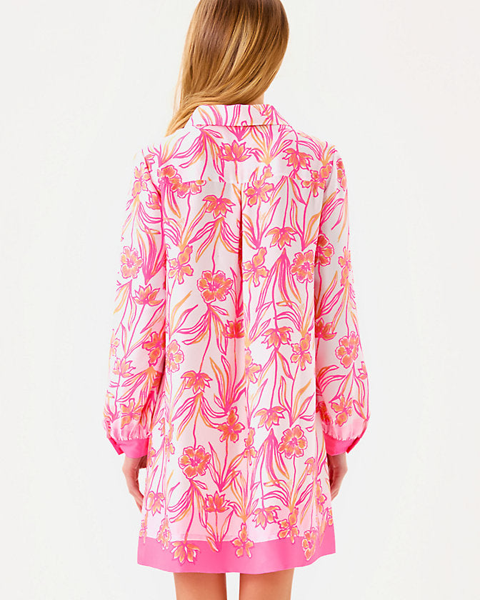 Iralanne Popover Shirtdress - Resort White Lovely Long Stems Engineered