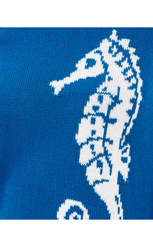 Kellyn Sweater - Barton Blue - Seahorse Jacquard