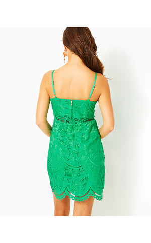 Risette Lace Dress - Brazilian Green Palms In Paradise Lace