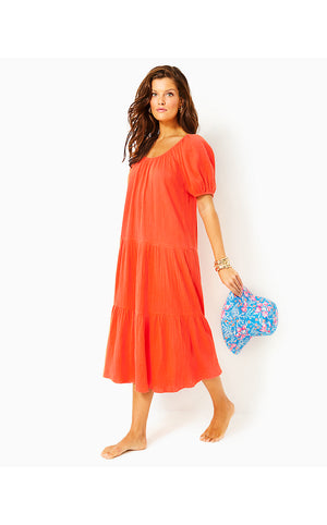 Zemini Maxi Dress Cover-Up - Flamingo Feather