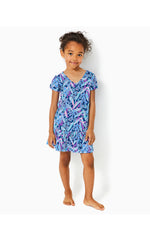 Girls Mini Camilla Cotton Dress - Barton Blue - Star Gazing