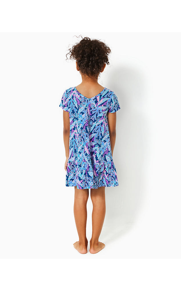 Girls Mini Camilla Cotton Dress - Barton Blue - Star Gazing