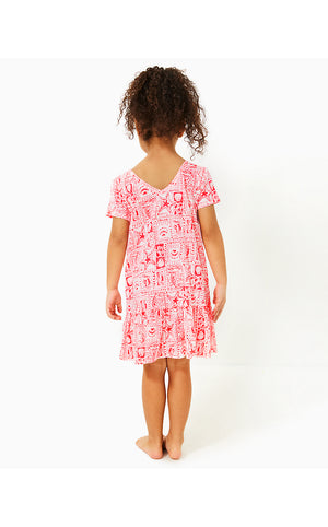 Girls Mini Camilla Cotton Dress - Mizner Red - Seaside Harbour