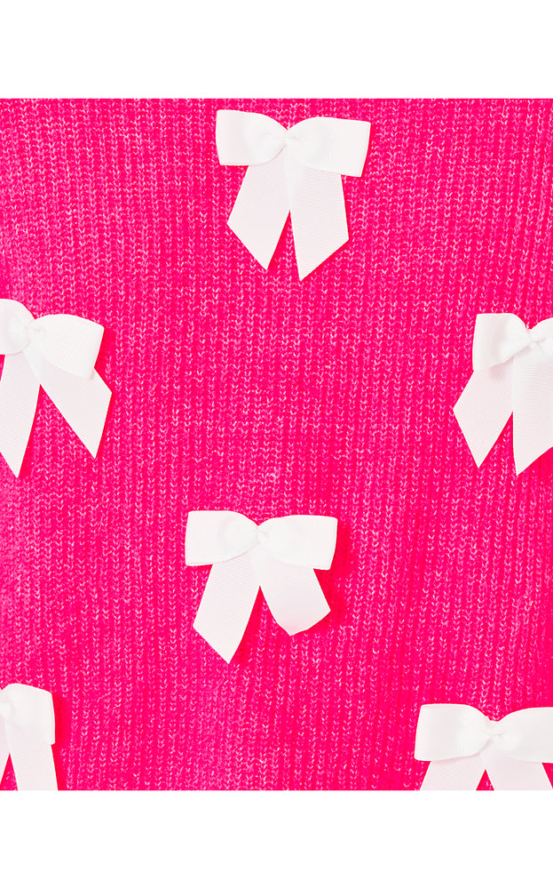 Zarie Sweater - Heathered Passion Fruit Pink Party Bows