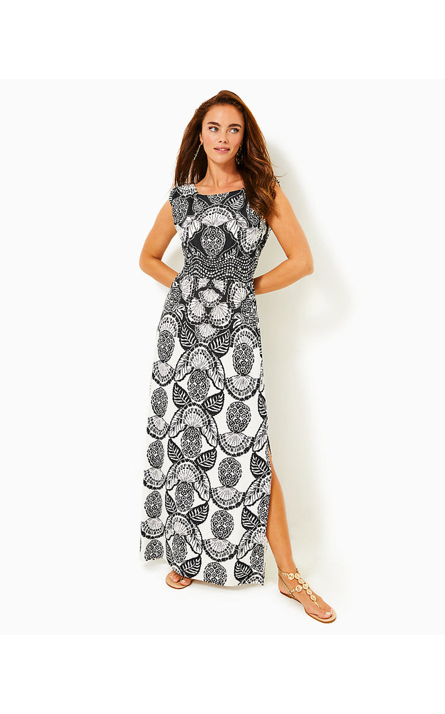 Holland Maxi Dress - Coconut - Pineapple Princess Engineered Knit Maxi Dress