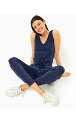 UPF 50+ Maisie Jumpsuit - Heathered Med Blue X Noir