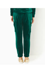 28" Eva Velour Pant - Villa Green