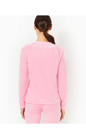 Ciana Velour Top - Conch Shell Pink