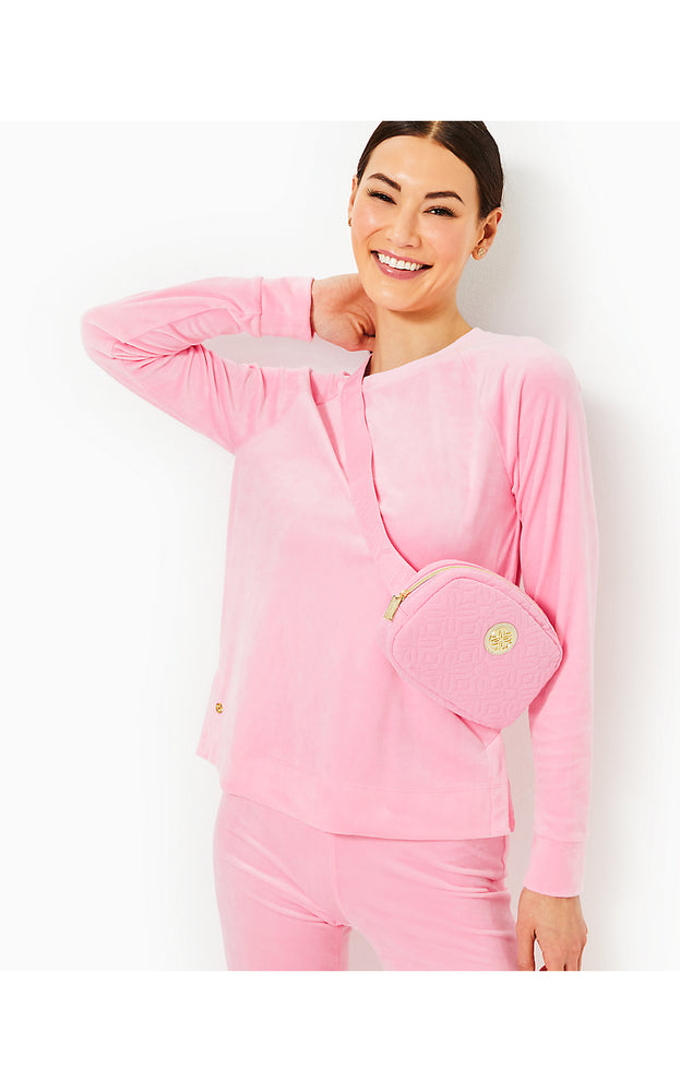 Ciana Velour Top - Conch Shell Pink