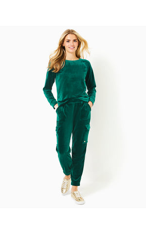 Ciana Velour Top - Villa Green