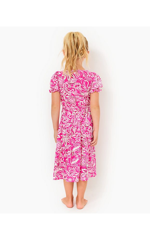 Girls Dean Midi Dress - Passion Fruit Pink Absolutely Flamazing