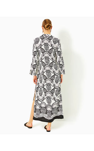 Irella Maxi Caftan Dress - Coconut - Pineapple Princess Engineered Woven Dress