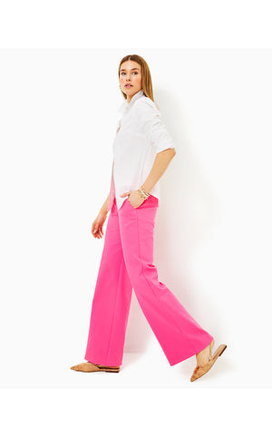 33" Colletti High Rise Trouser - Passion Fruit Pink