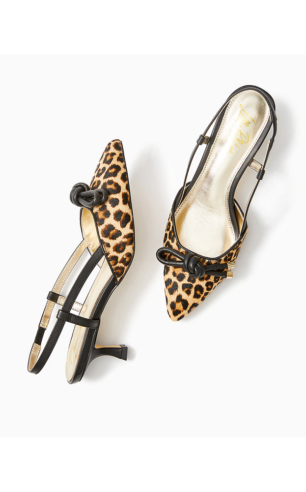 Palma Slingback Kitten Heal - Multi - Leopard Haircalf