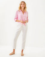 31" Taron Mid Rise Linen Pant - Resort White