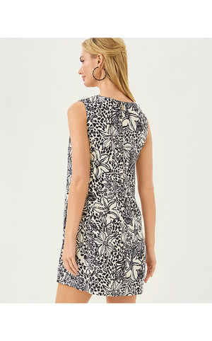 Edita Shift Dress - Onyx Lots To Spot Engineered Woven Shirt