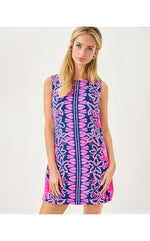 Edita Shift Dress - Starlight Navy Once And Floral Engineered