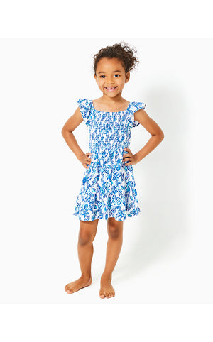 Girls Mini Jilly Cotton Dress - Resort White - Shell Collector