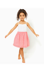 Girls Mini Haylan Dress - Mizner Red - Seaside Stripe