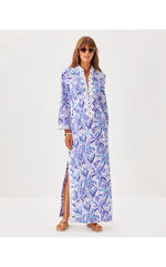 Shealyn Stretch Maxi Caftan - Tropicalia Purple Elephant In The Bloom