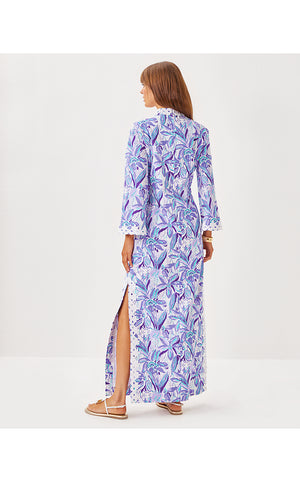 Shealyn Stretch Maxi Caftan - Tropicalia Purple Elephant In The Bloom