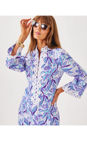 Shealyn Stretch Maxi Caftan - Tropicalia Purple Elephant In The Bloom