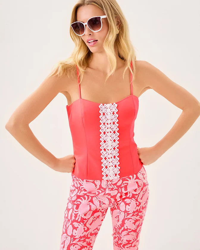 Shelli Stretch Top - Cane Coral